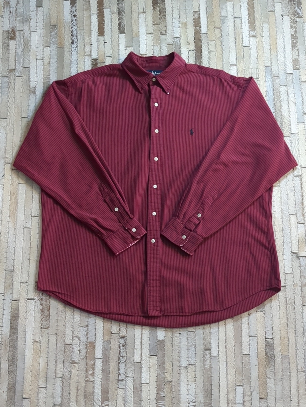 Ralph Lauren Men's XL Vintage 90s Blaire Vertical Stripe Button Down Shirt